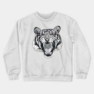 Roaring Tiger Geometric Sketch Art Crewneck Sweatshirt